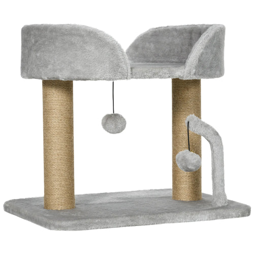 Kačių draskyklė su platforma, 42 cm, šviesiai pilka