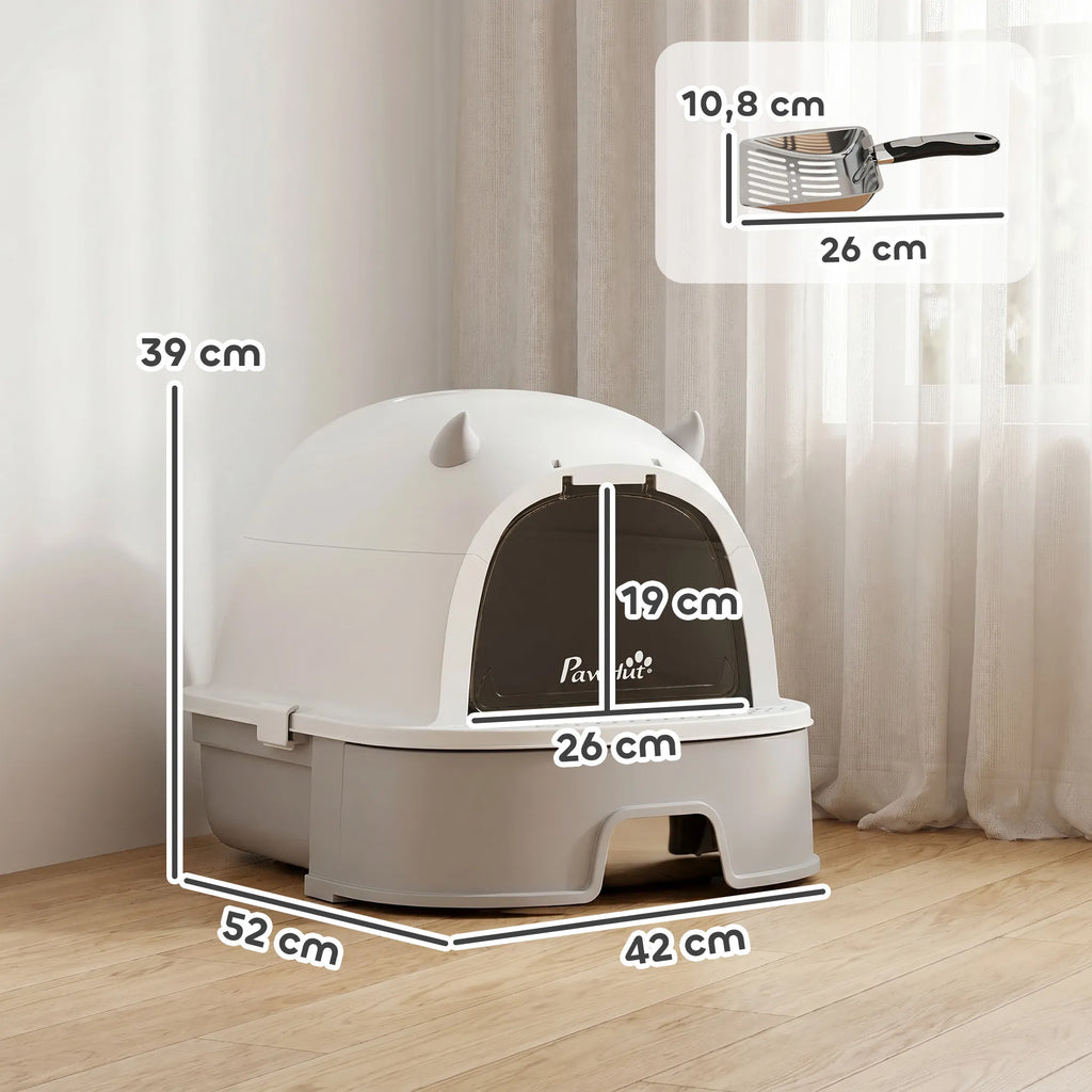 Kačių tualetas su ištraukiamu padėklu ir filtru, iki 5 kg, pilkas