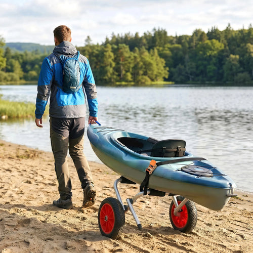 Kajako vežimėlis iki 70 kg, sulankstomas, aliuminis, su diržais