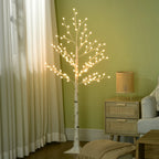 Kalėdinė dekoracija – dirbtinis beržas su 120 LED, IP44, 150 cm, baltas