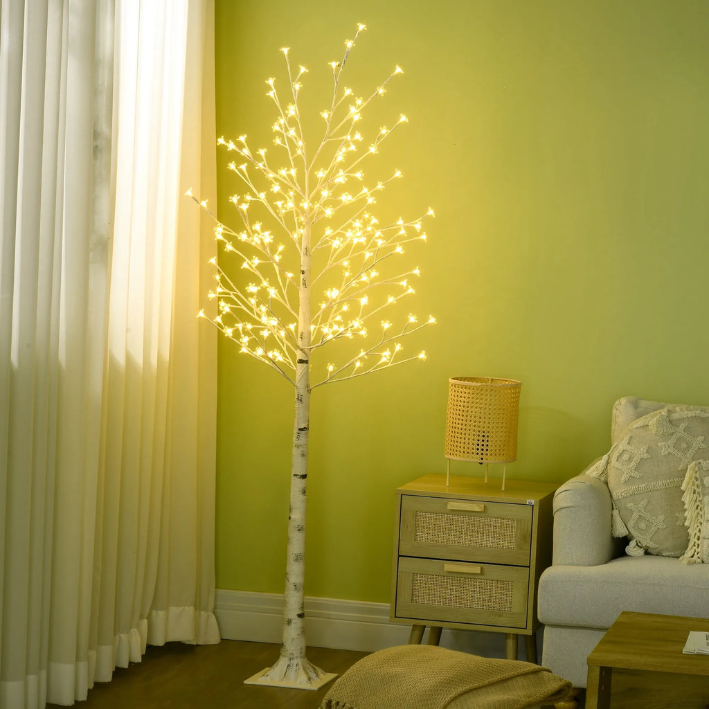 Kalėdinė dekoracija – dirbtinis beržas su 180 LED, 3 šviesumo lygiai, 180 cm