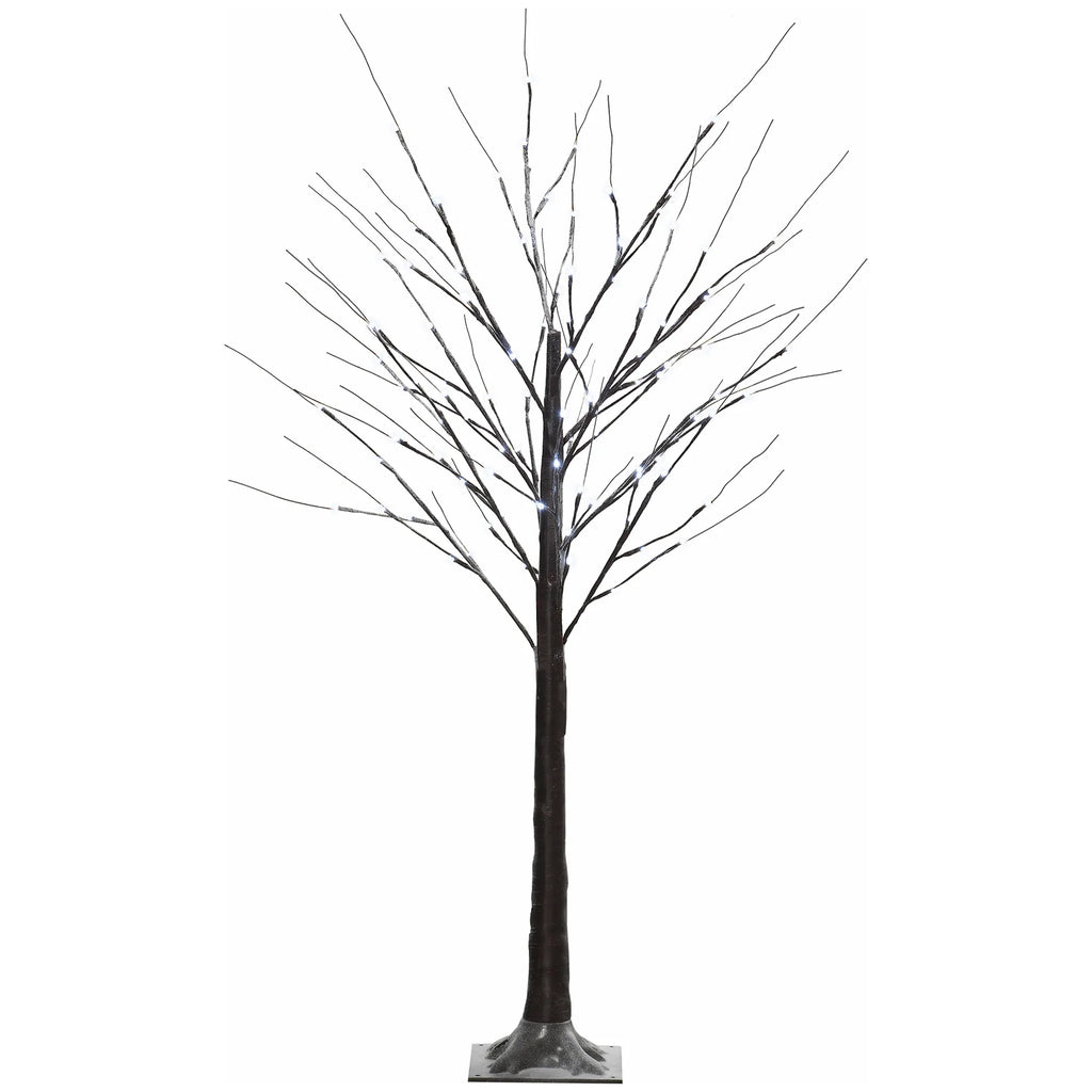 Kalėdinė dekoracija – dirbtinis beržas su 96 mikro LED, 150 cm, rudas