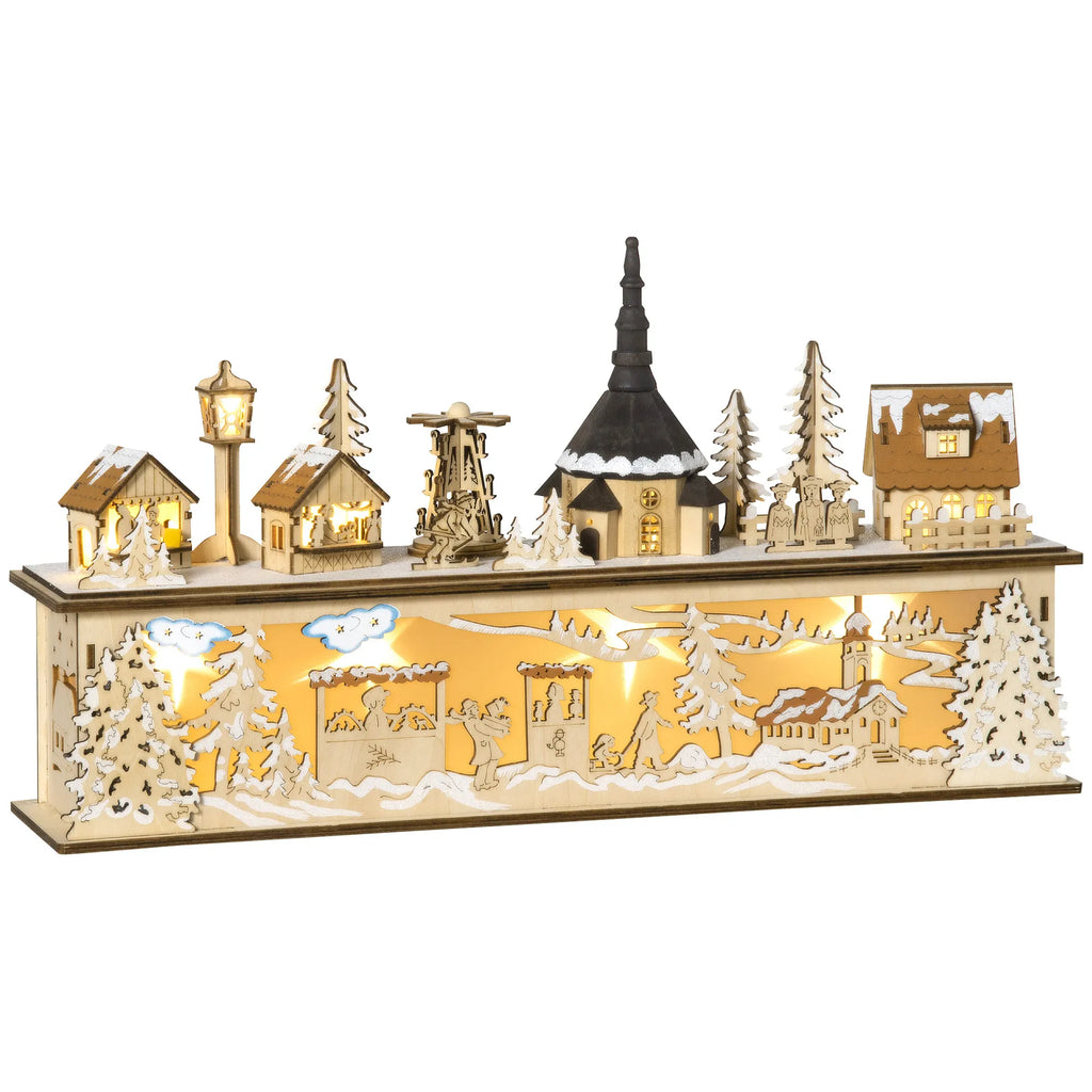 Kalėdinė dekoracija – Kalėdų kaimelis, 10 LED, 45 × 10 × 25 cm
