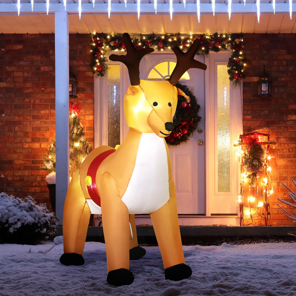 Kalėdinė dekoracija – pripučiamas elnias, 1,8 m, su LED