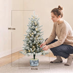 Kalėdinė eglutė, 90 cm, 50 LED, 240 šakelių viršūnėlių, su sniegu