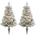 Kalėdinė eglutė su LED apšvietimu, 2 vnt., 107 cm, žalia/balta