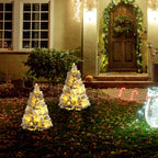 Kalėdinė eglutė su LED apšvietimu, 2 vnt., 107 cm, žalia/balta