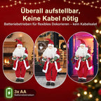 Trys nuotraukos skirtingose patalpose, iliustruojančios baterijomis veikiančią dekoraciją