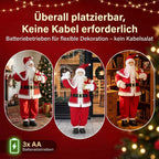 Kalėdų Senelis, animuota muzikinė dekoracija, 150 cm, su dovana