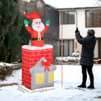 Kalėdų Senelis kamine, pripučiama dekoracija su LED ir pūstuvu, 210 cm