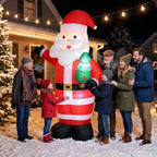 Kalėdų Senelis, pripučiama dekoracija, 243 cm, su LED apšvietimu, raudona