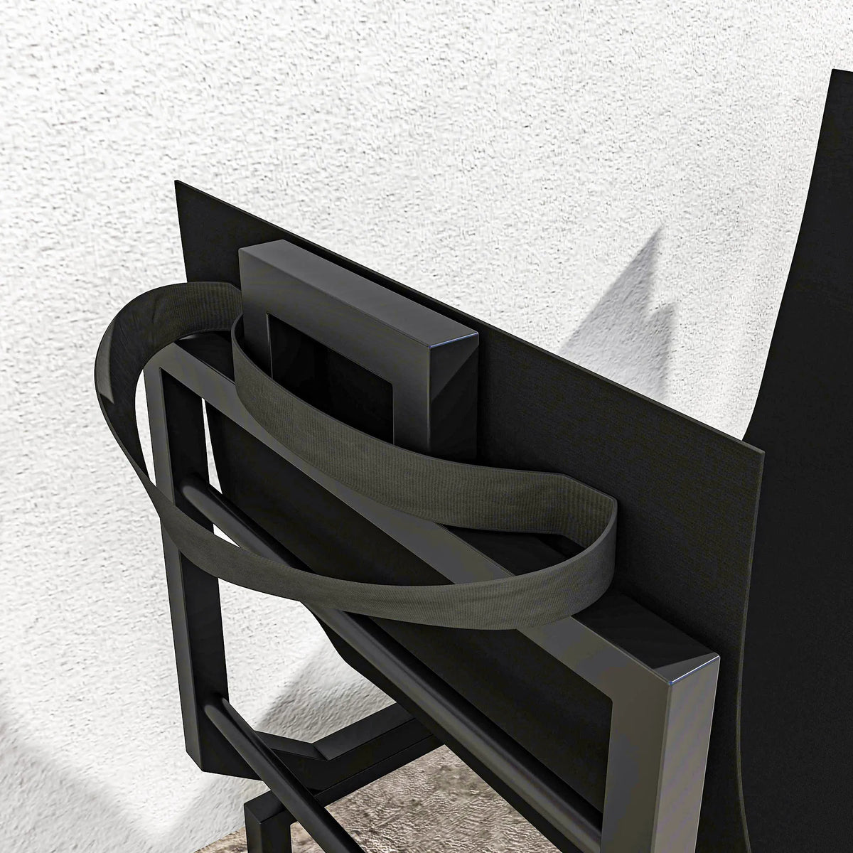 Kaminholzregal für innen 53 x 33 x 43 cm Brennholzregal mit Tragetasche Metall Schwarz