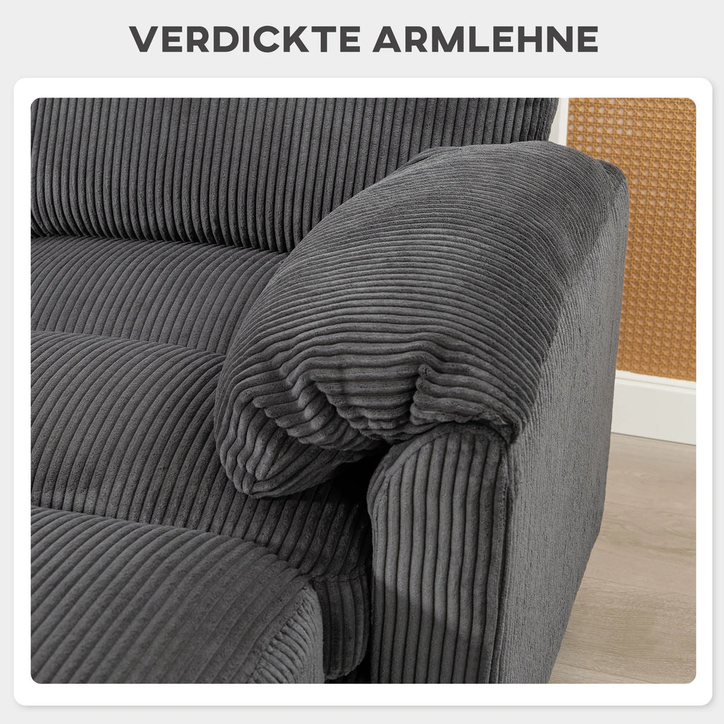 Kampinė sofa modulinė su paminkštintais porankiais, iki 600 kg, tamsiai pilka