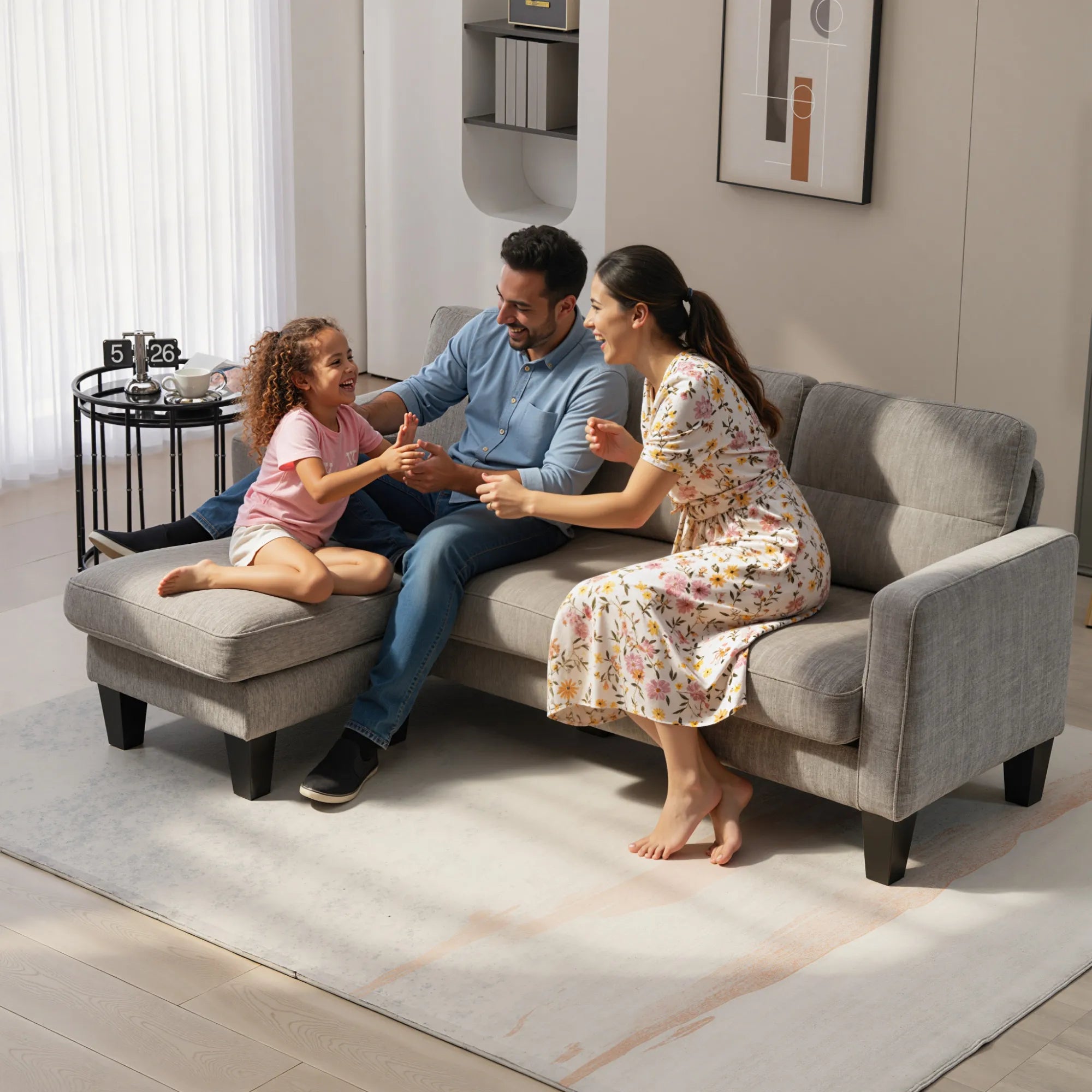 Kampinė sofa su universaliais gultais 186 x 130 cm, ruda
