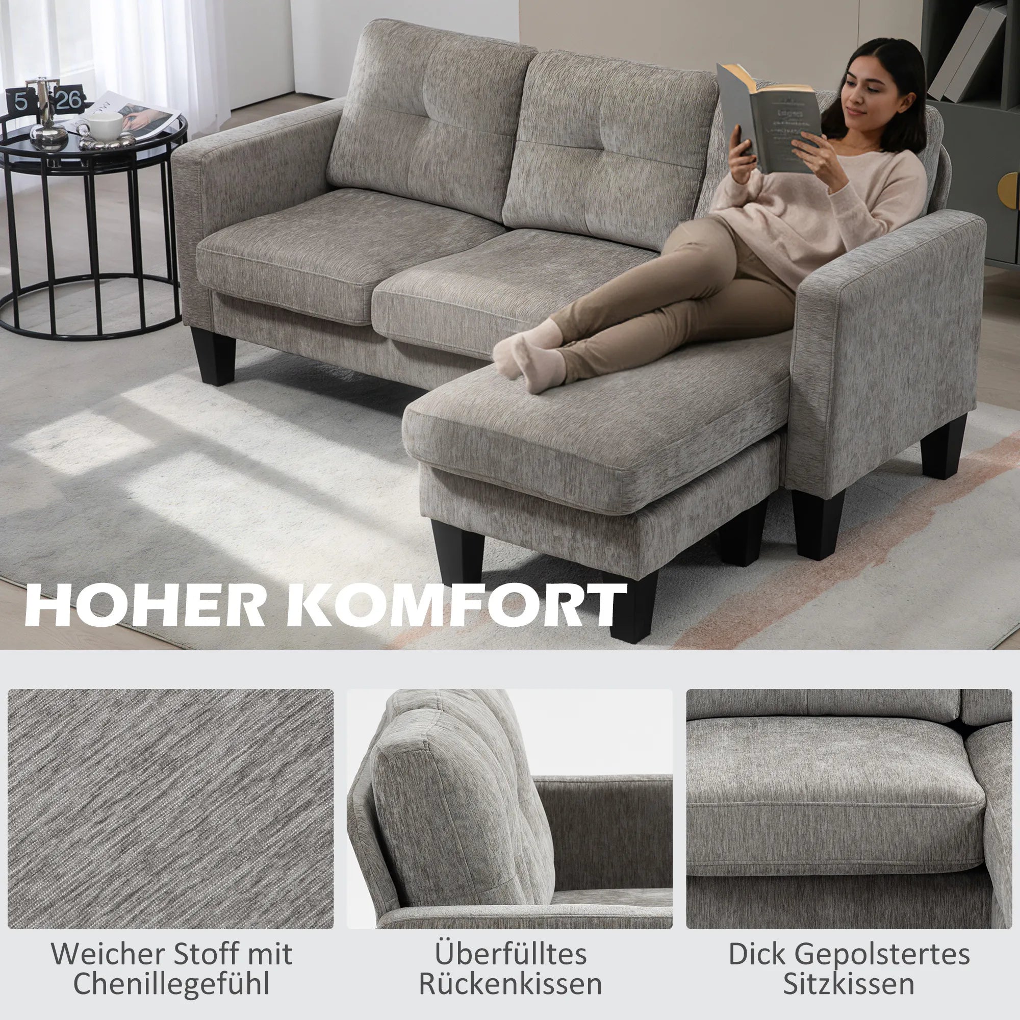 Kampinė sofa su universaliais gultais 186 x 130 cm, ruda