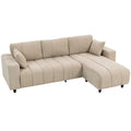 Kampinė sofa su universaliais gultais, 242 cm, smėlio spalvos