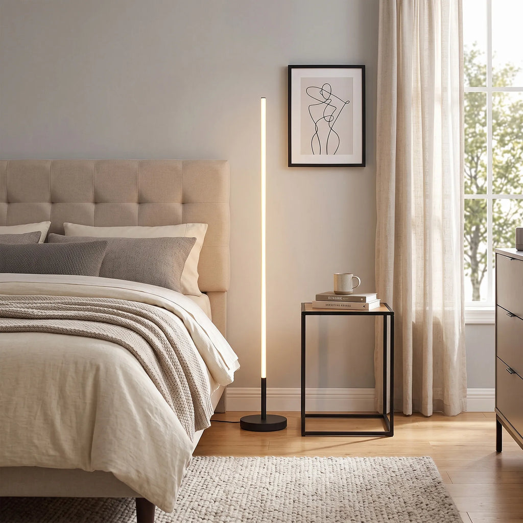 Kampinis LED toršeras, 1450 lm, 3 ryškumo lygiai, kojinis jungiklis, 3000 K, juodas
