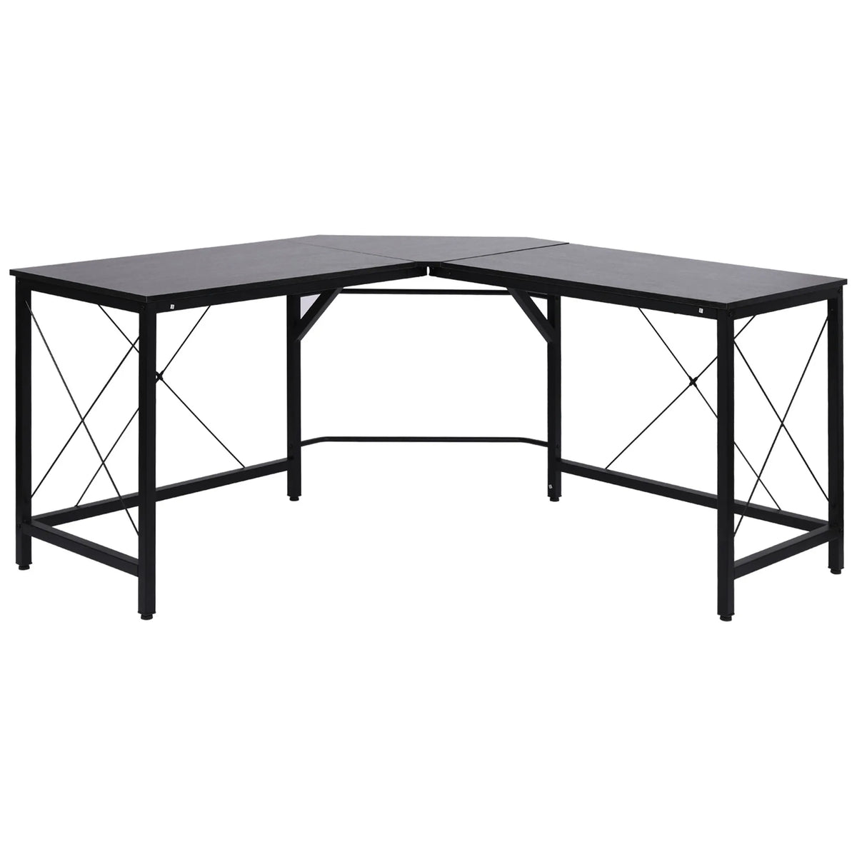Kampinis rašomasis stalas L formos, 150 × 150 cm, juodas