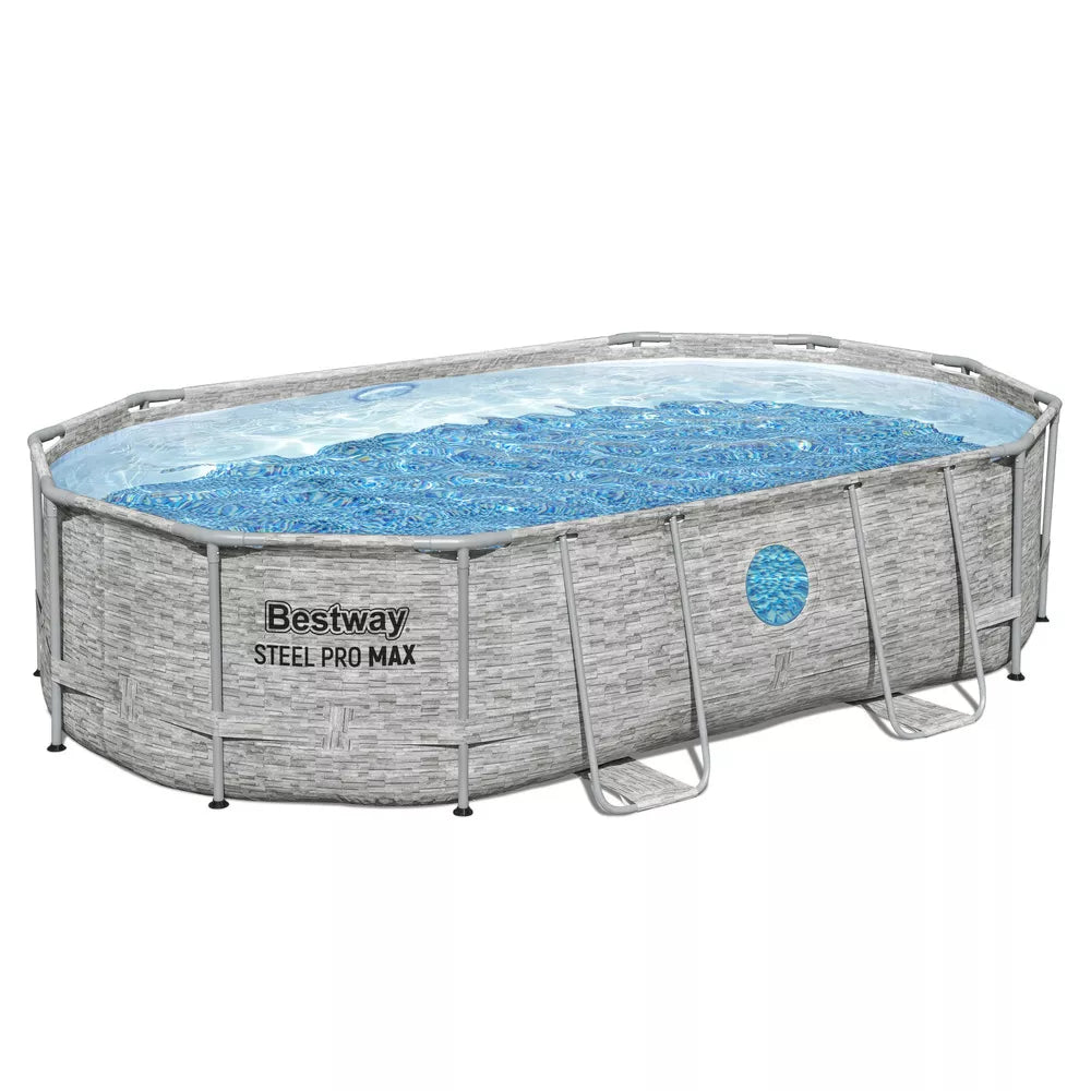 Karkasinis baseinas Bestway Steel Pro Max su filtru, kopėčiomis ir uždangalu, 488 × 305 × 107 cm