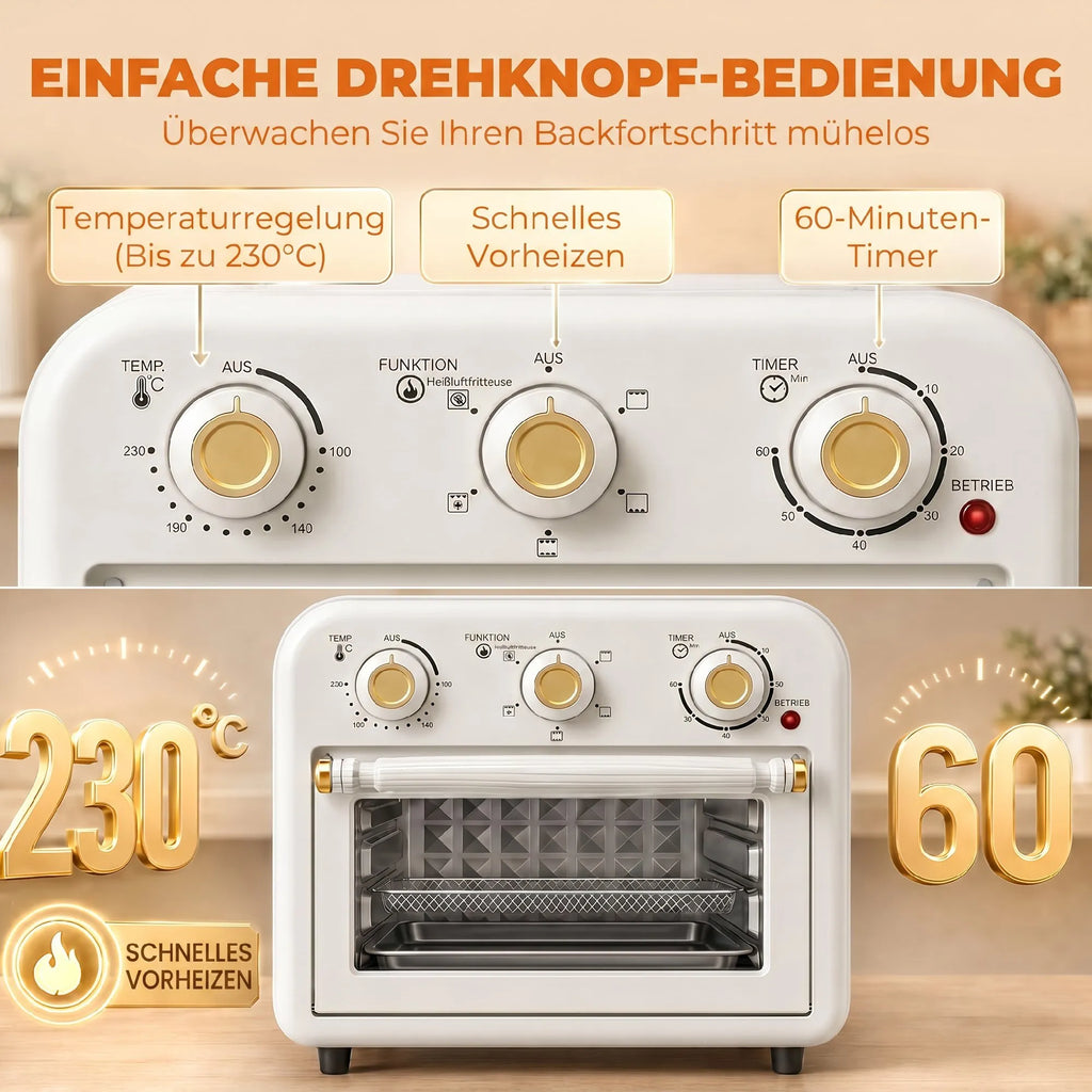Karšto oro gruzdintuvė, 12 l, 1200 W, su 5 programomis