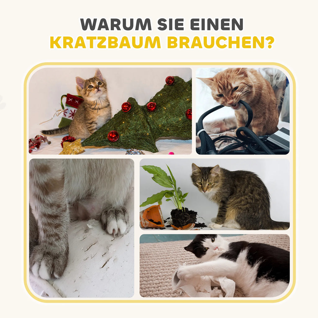 Katės draskyklė – namelis su draskymo paviršiumi, 79 cm, chaki ir ruda