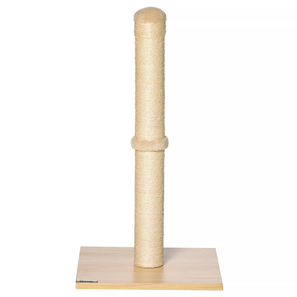 Katės draskyklė stulpas su žaislu, 60 cm, smėlio/ąžuolo spalvos