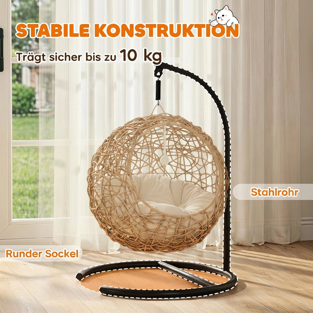 Katės guolis hamakas su žaislu, iki 10 kg, šviesiai rudas