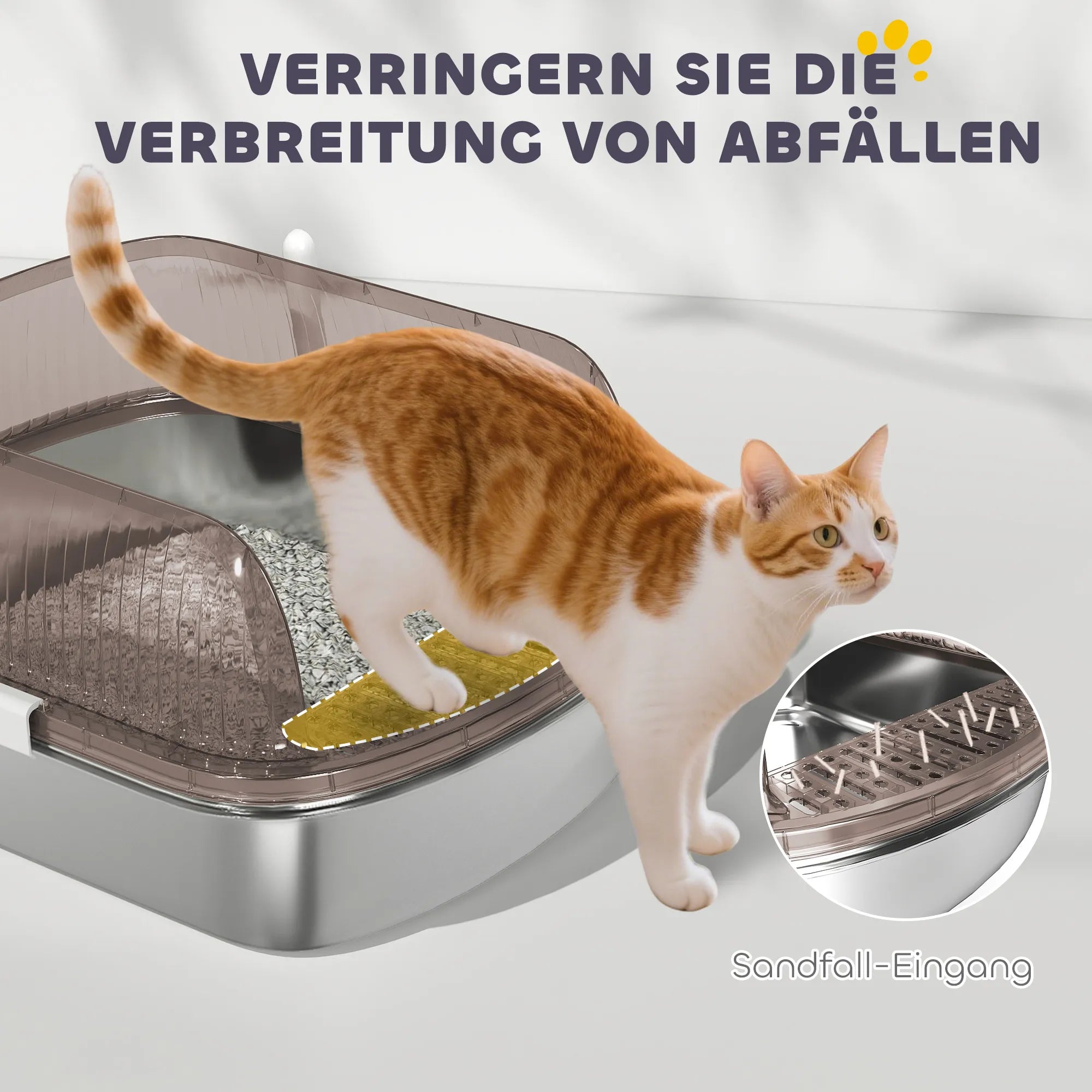 Katinų tualetas uždaras su semtuvu, iki 15 kg, anglies pilka