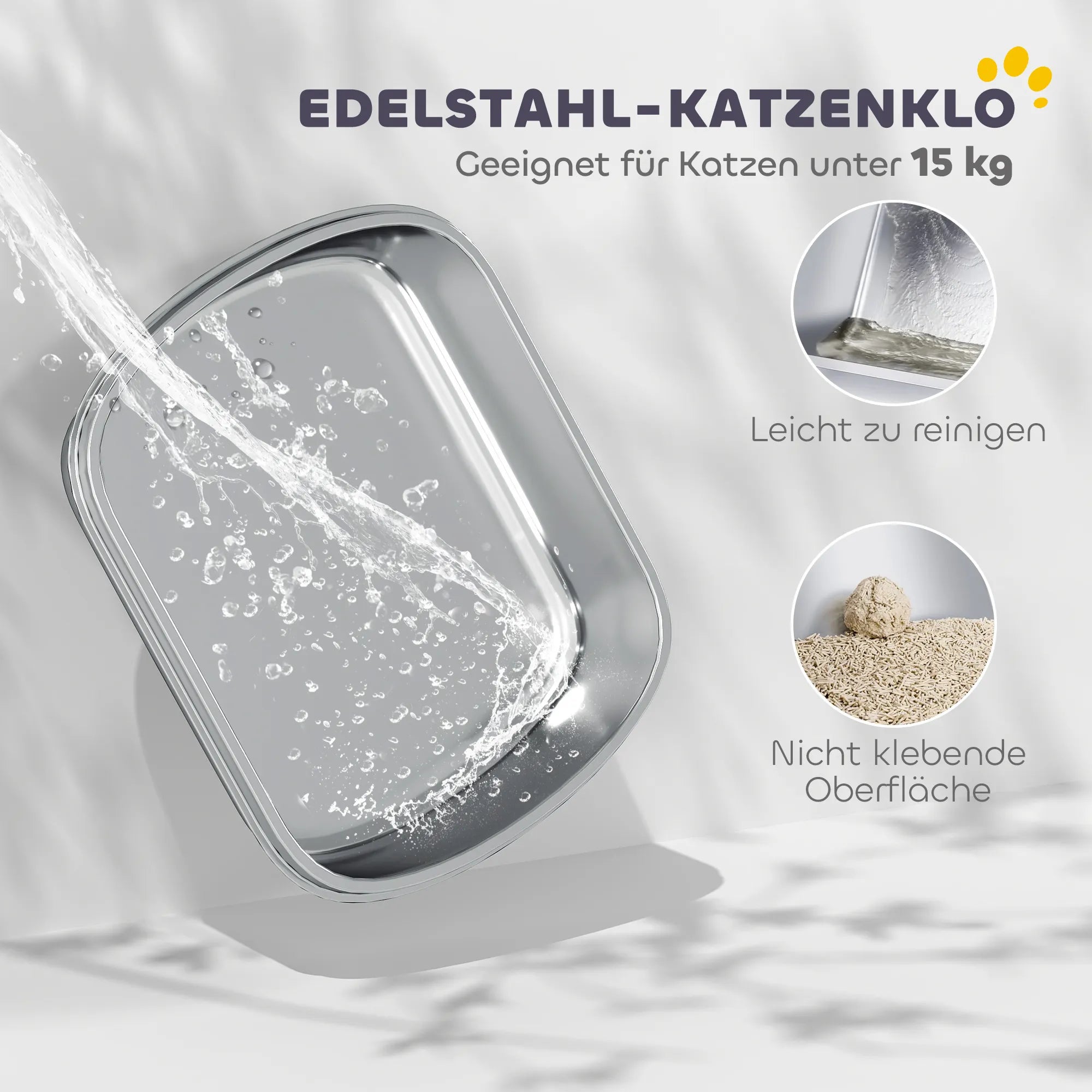 Katinų tualetas uždaras su semtuvu, iki 15 kg, anglies pilka