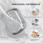 Katzenklo uždaras su nerūdijančio plieno vonia, baltas