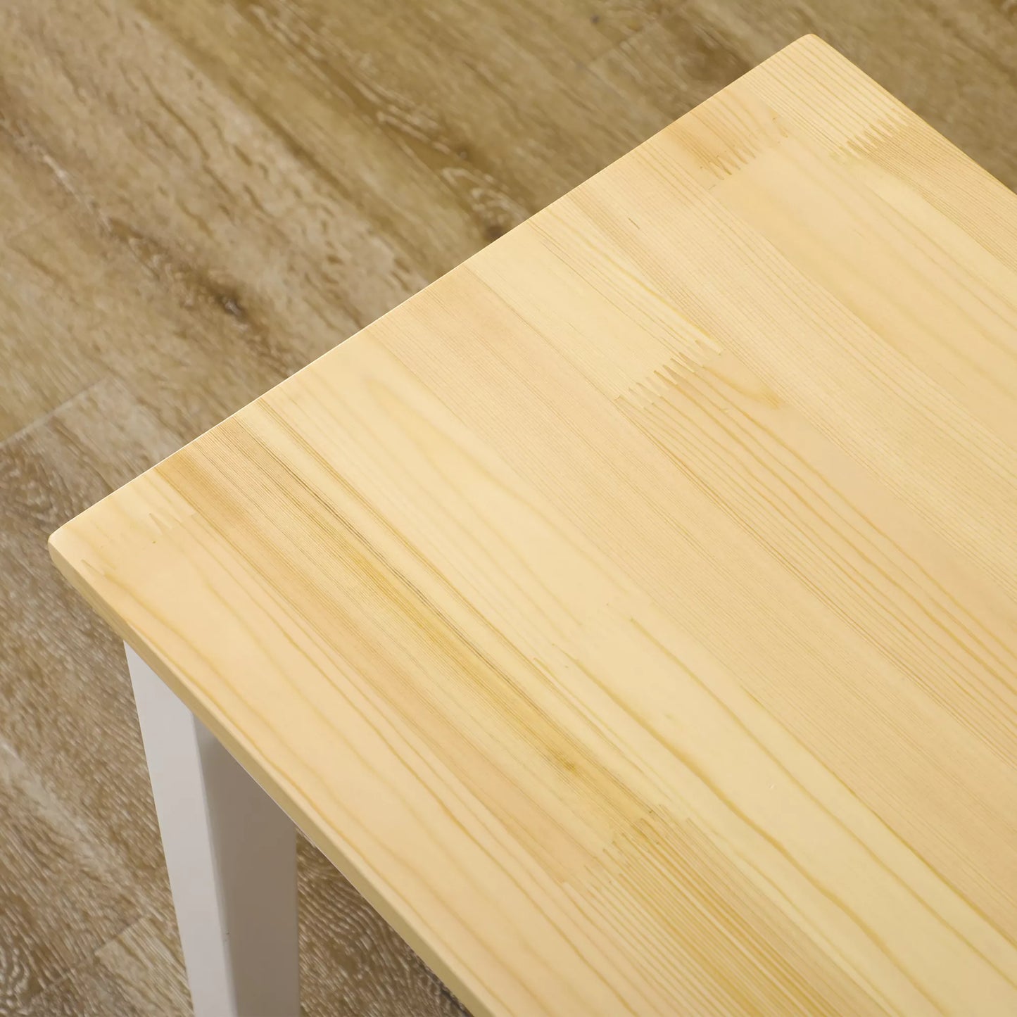 HOMCOM Dvivietis suolas, masyvi mediena, lakuotas, natūralus + baltas