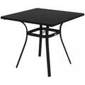 Lauko stalas 4 asmenims, plieninis rėmas, 80L x 80B x 72H cm, juodas