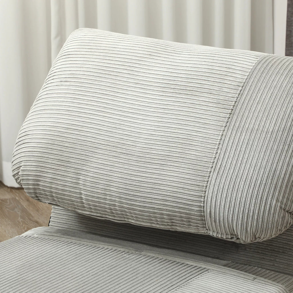 2-in-1 miegamasis fotelis Svečių lova, reguliuojamas  galvos atlošas Cord-Optik 82 cm x 87 cm x 89 cm Pilka