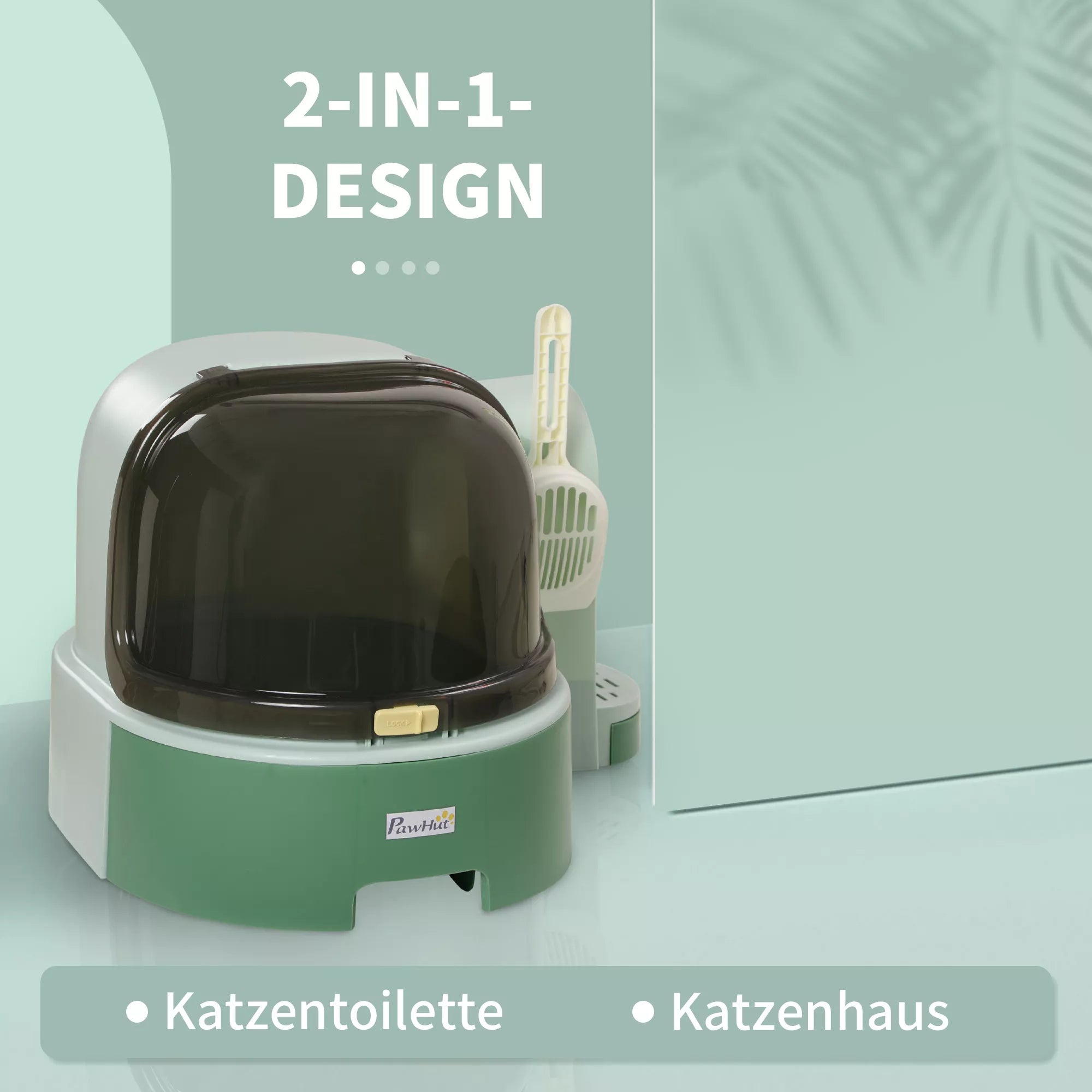 Katės tualetas su 2-in-1 tualeto ir namelio funkcija