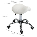 Kėdė balnas su ratukais, reguliuojamas aukštis 49–61 cm, balta