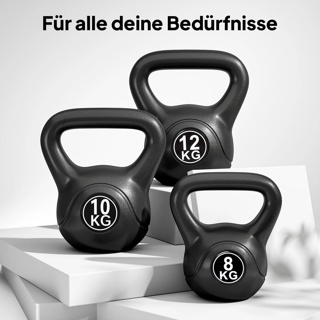 Keto hantelis 10 kg, juodas