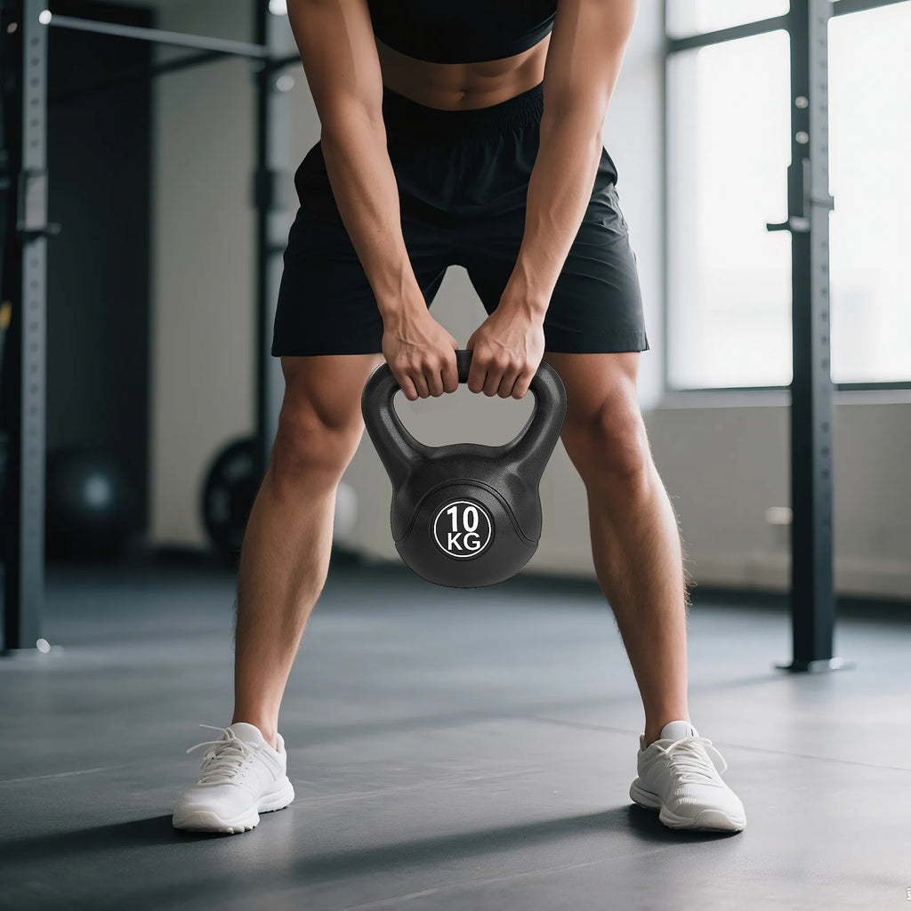 Keto hantelis 10 kg, juodas