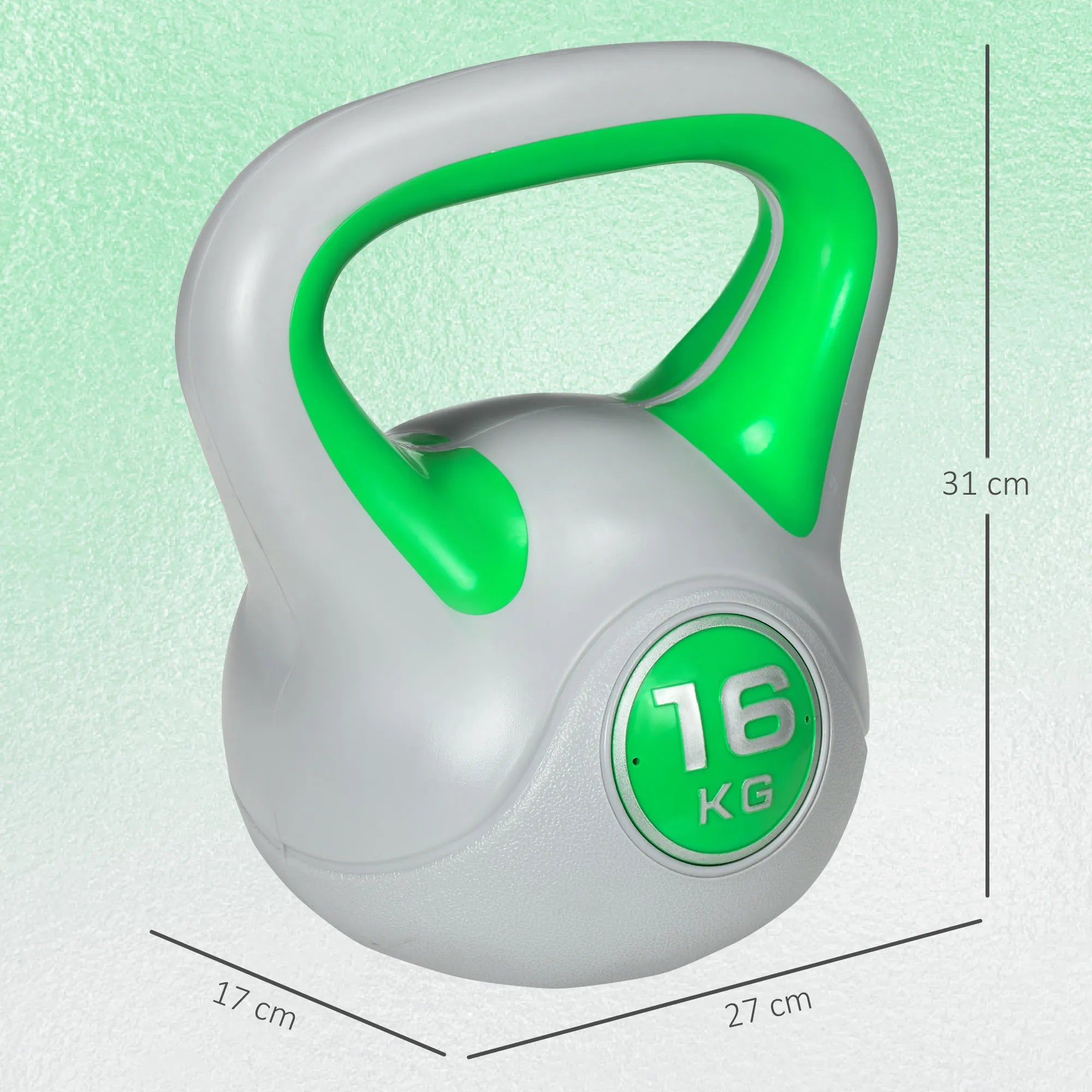 Keto svarmuo 16 kg, plokščiu dugnu, žalias