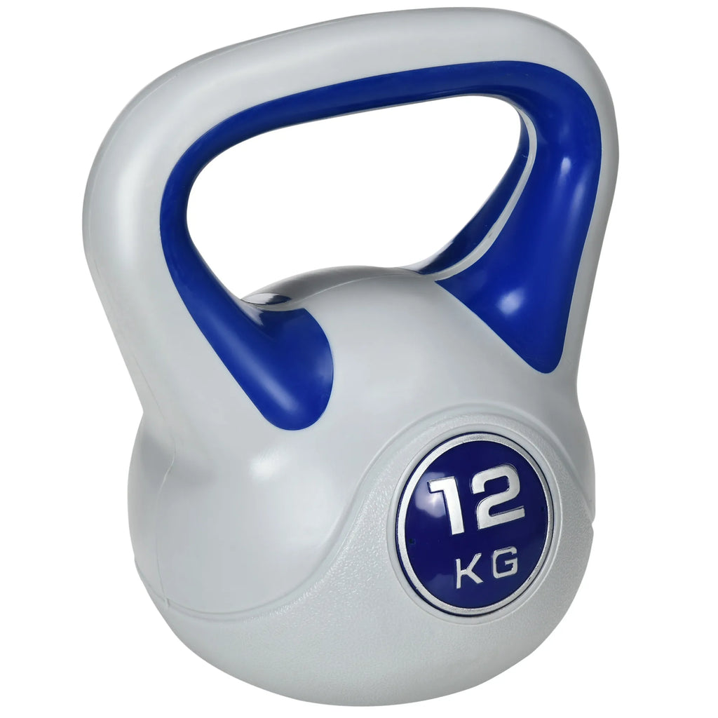 Kettlebell 12 kg su plačiu pagrindu, mėlyna