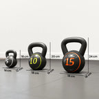 Kettlebell svarmenų rinkinys, 3 vnt. 2,2 kg/4,5 kg/6,8 kg, juodas