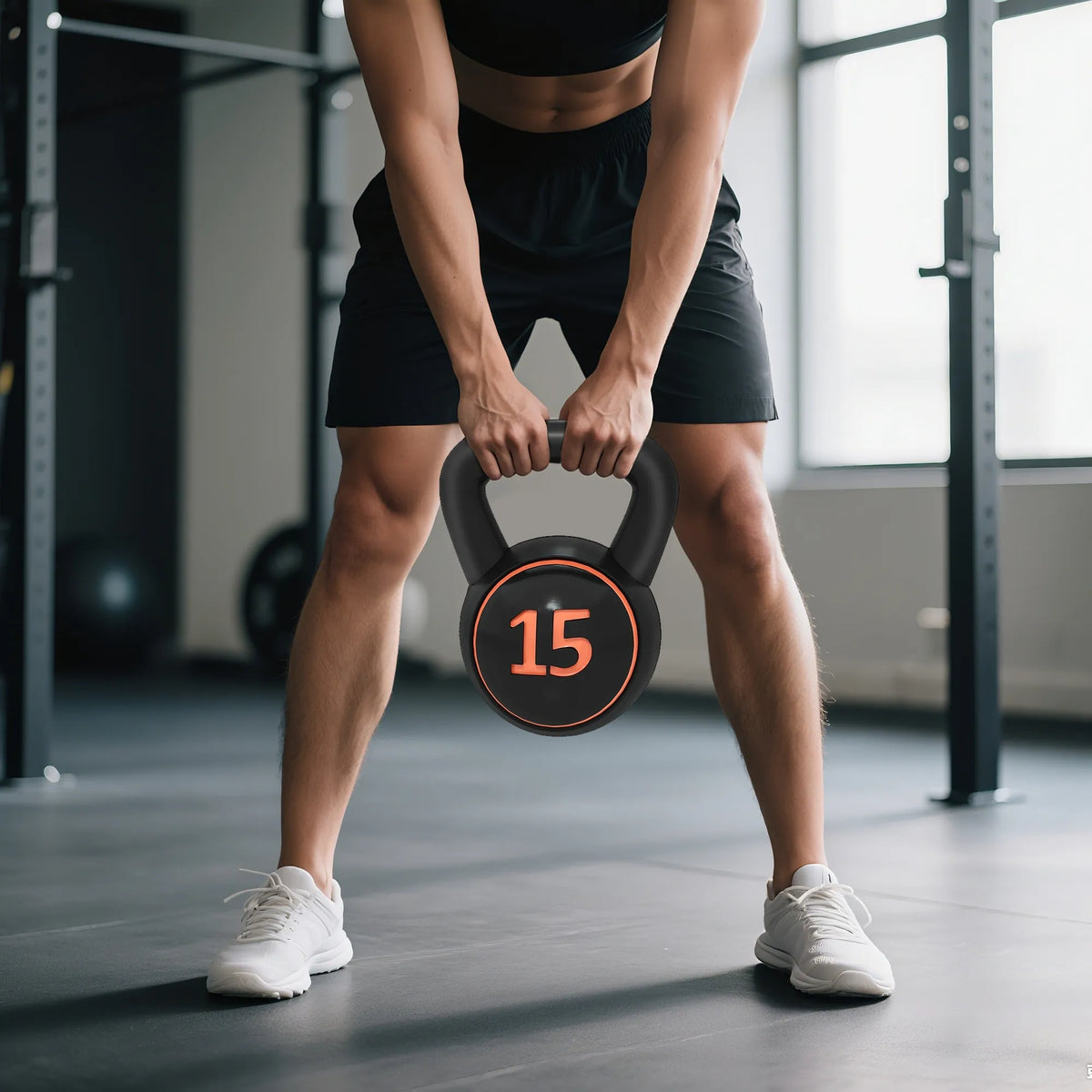 Kettlebell svarmenų rinkinys, 3 vnt. 2,2 kg/4,5 kg/6,8 kg, juodas