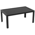 Pagalbinis stalas Balkono stalas iš plieno Stačiakampis kavos stalas Atsparus atmosferos poveikiui Sodo stalas 101,5x61x46 cm Juodas