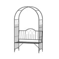 Rožių arkos su suoliuku Rožių suoliukas Pavėsinės suoliukas Filosofų suoliukas Rankgitter Rankhilfe Sodo suoliukas Metalo Juodas 115 x 59 x 203 cm