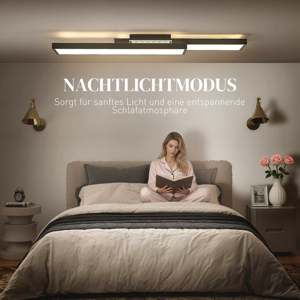 Lempos LED 43W 4600LM 3000-6000K reguliuojamas lubų šviestuvas Plokščias su nuotolinio valdymo pultu Sieninis jungiklis 70 x 30 x 7 cm Juodas