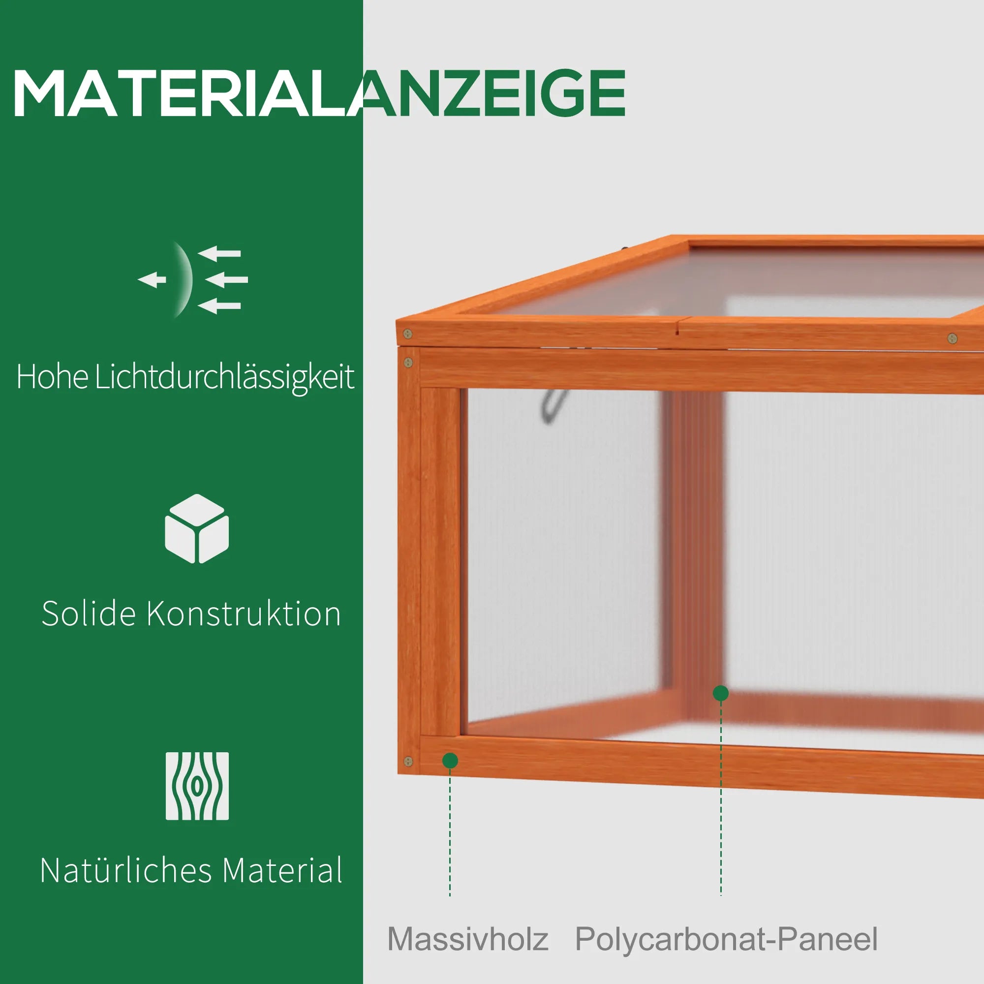 Mini šiltnamis-daigykla su polikarbonato plokštėmis, kompaktiškas sodui ir balkonui, 100 x 65 x 40 cm