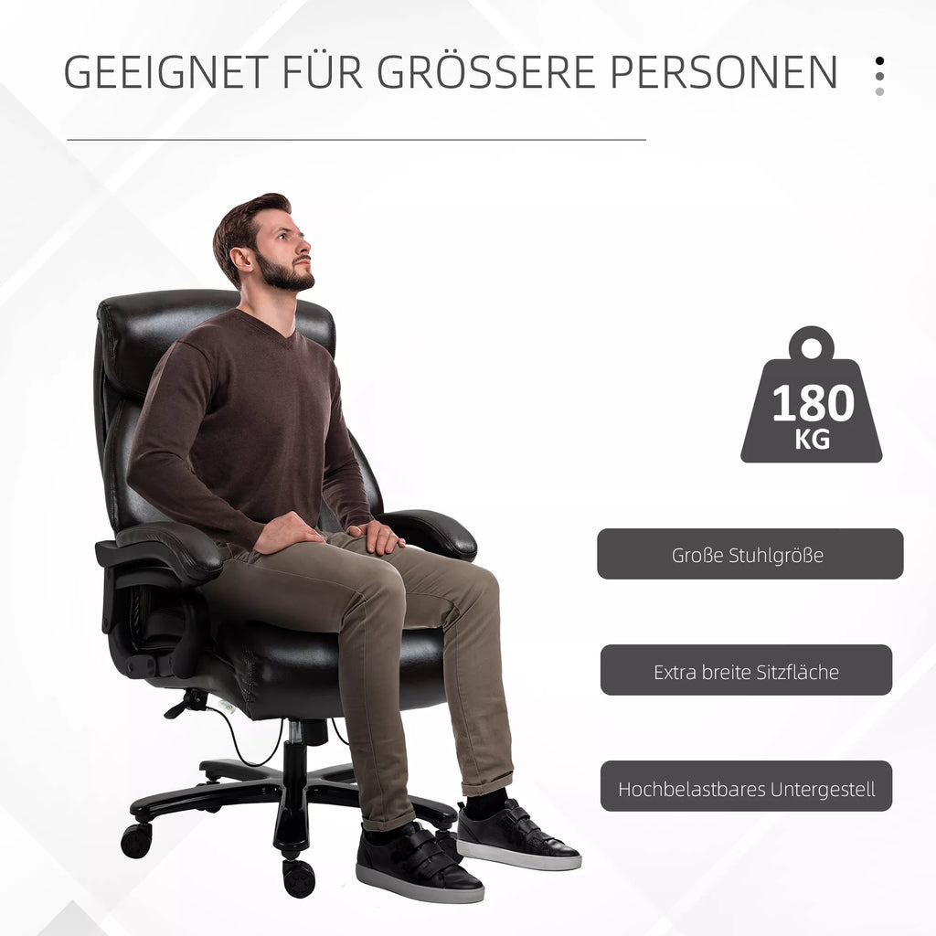 Biuro kėdė Vadovo kėdė Žaidimų kėdė Sukiojama kėdė Supimosi funkcija Stora paminkštinimas 180 kg apkrova Ergonomiškas dizainas Reguliuojamas aukštis Dirbtinė oda Ruda 72x83x114-122 cm
