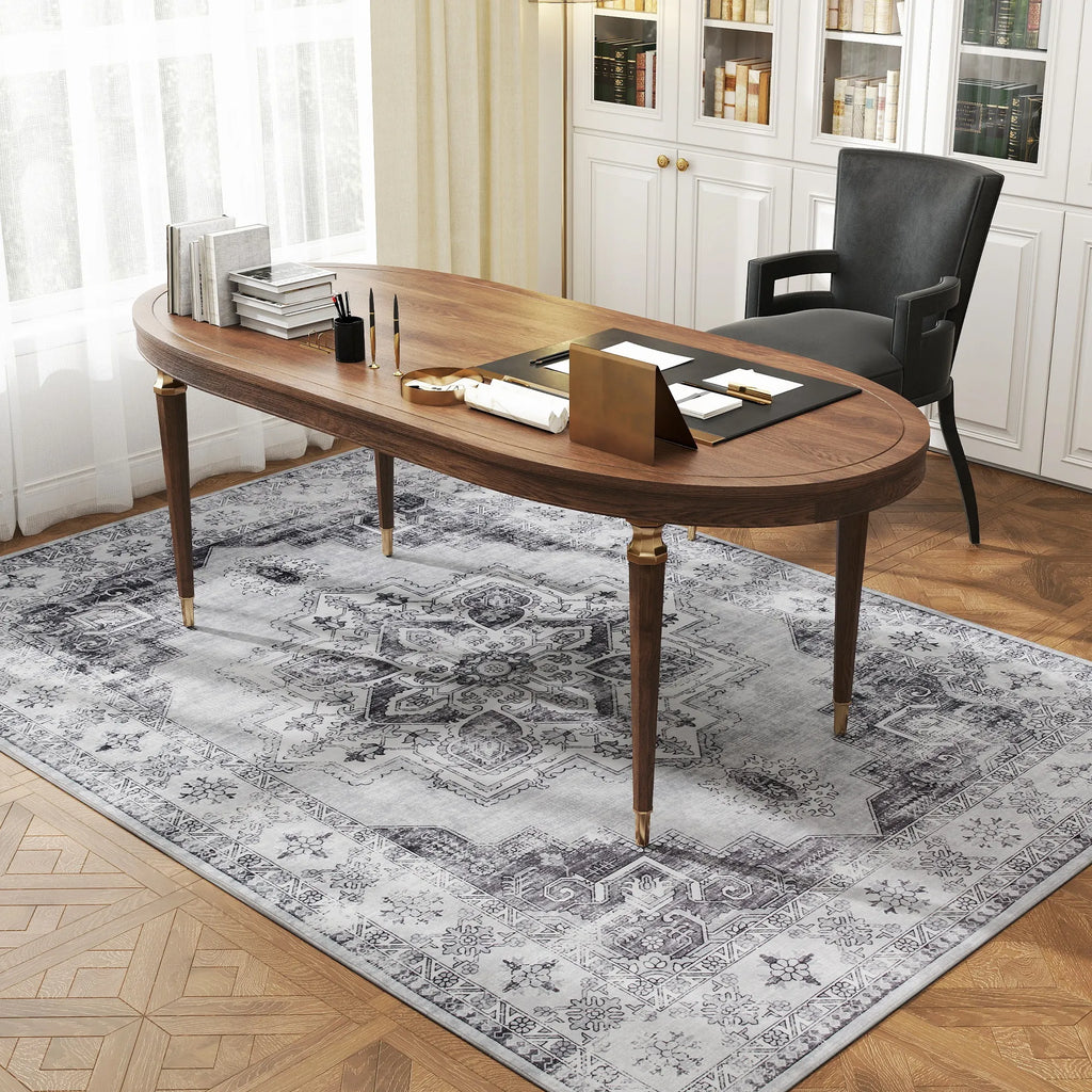 Kilimas plaunamas, neslystantis, flanelinis, 230 x 160 cm, pilkas