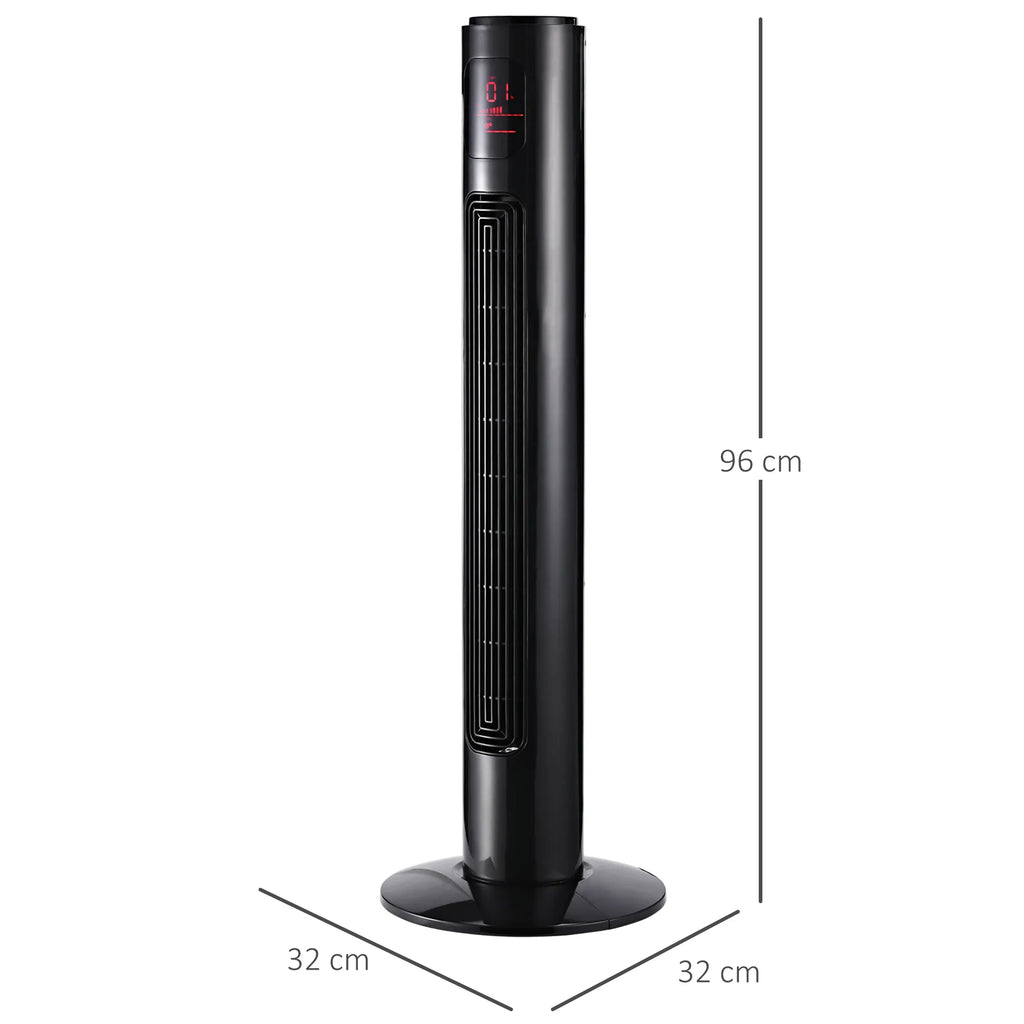 Koloninis ventiliatorius ABS 32x96 cm su nuotolinio valdymo pultu juodas