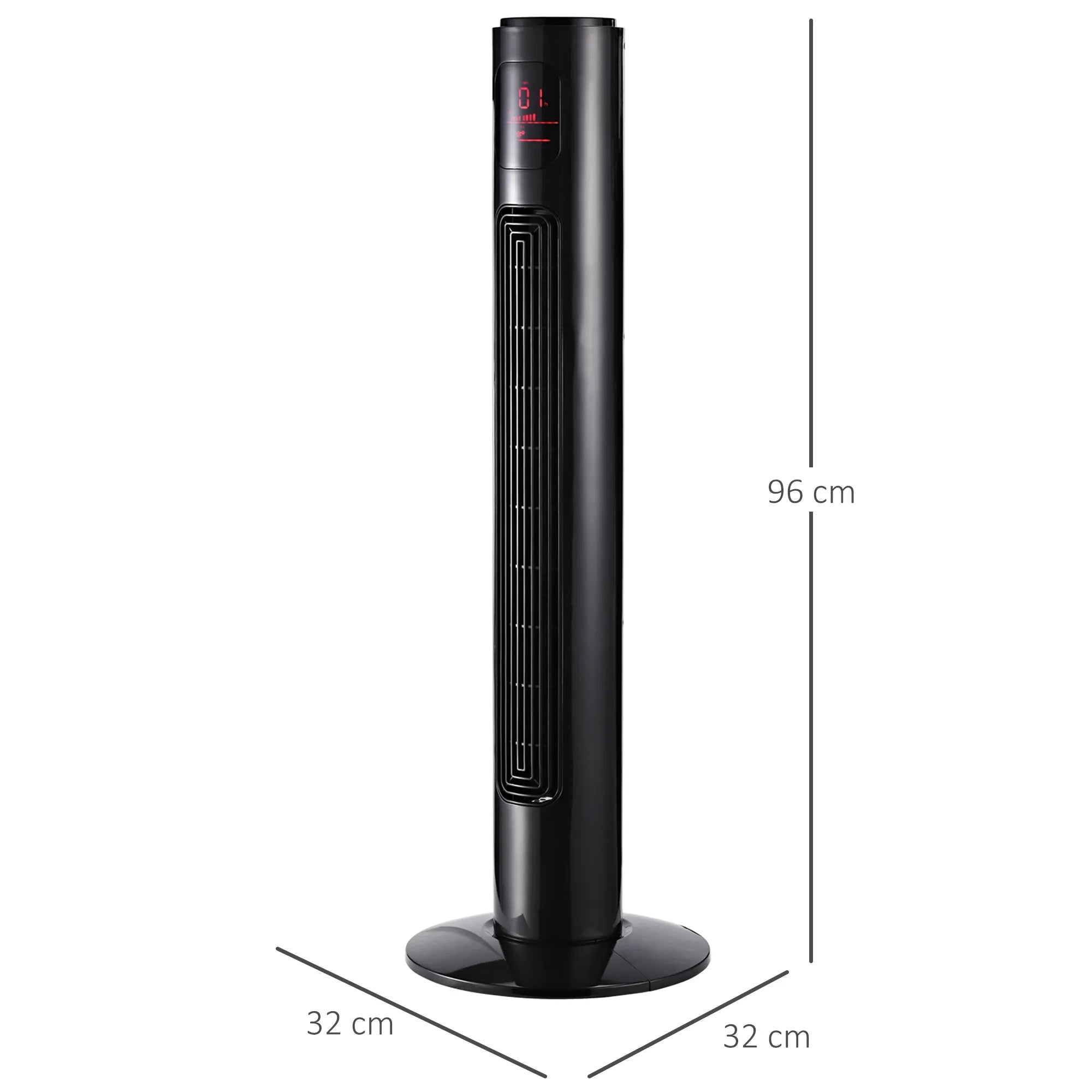 Koloninis ventiliatorius ABS 32x96 cm su nuotolinio valdymo pultu juodas