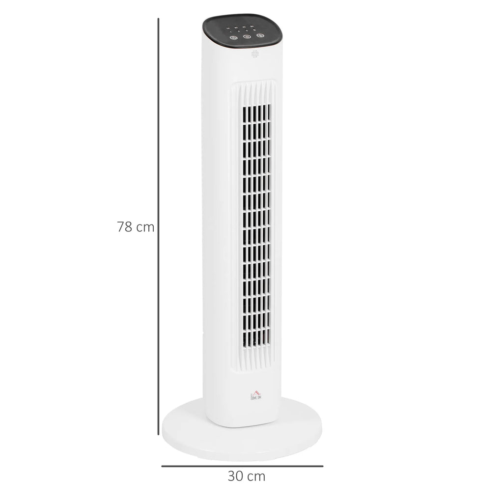 Koloninis ventiliatorius su nuotolinio valdymo pulteliu baltas 78 cm